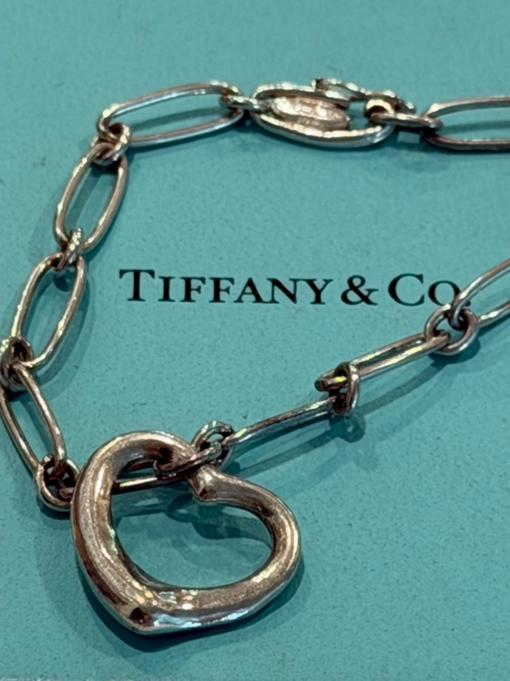 Tiffany & Co. Sterling Silver Heart Link Bracelet - Silver
